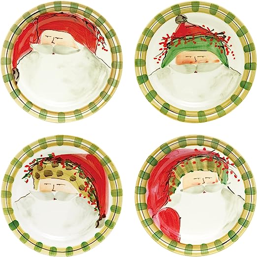 Vietri Old St. Nick Assorted Canape Plates - Set of 4